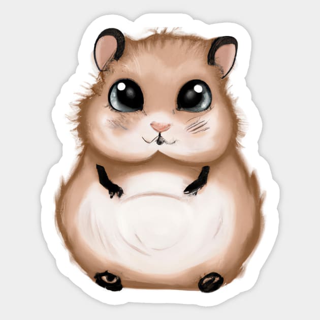 Cute Hamster Drawing Hamster Sticker TeePublic
